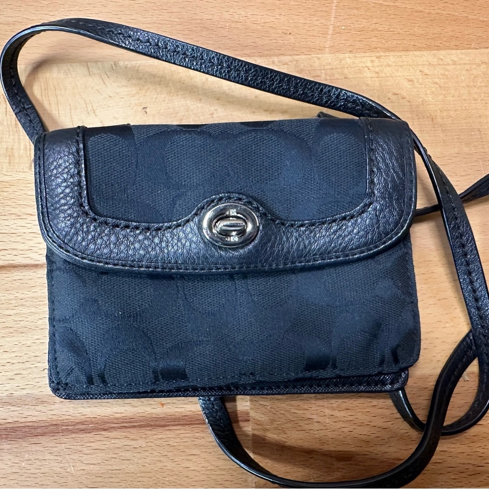 Coach Black Crossbody Bag with Silver Accent